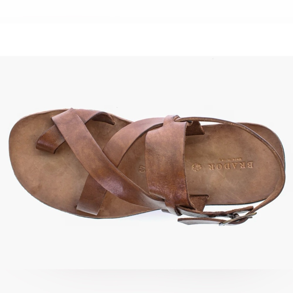 BRADOR men’s Brown Leather Sandals size 40 EU/ 7 US - Picture 5 of 5
